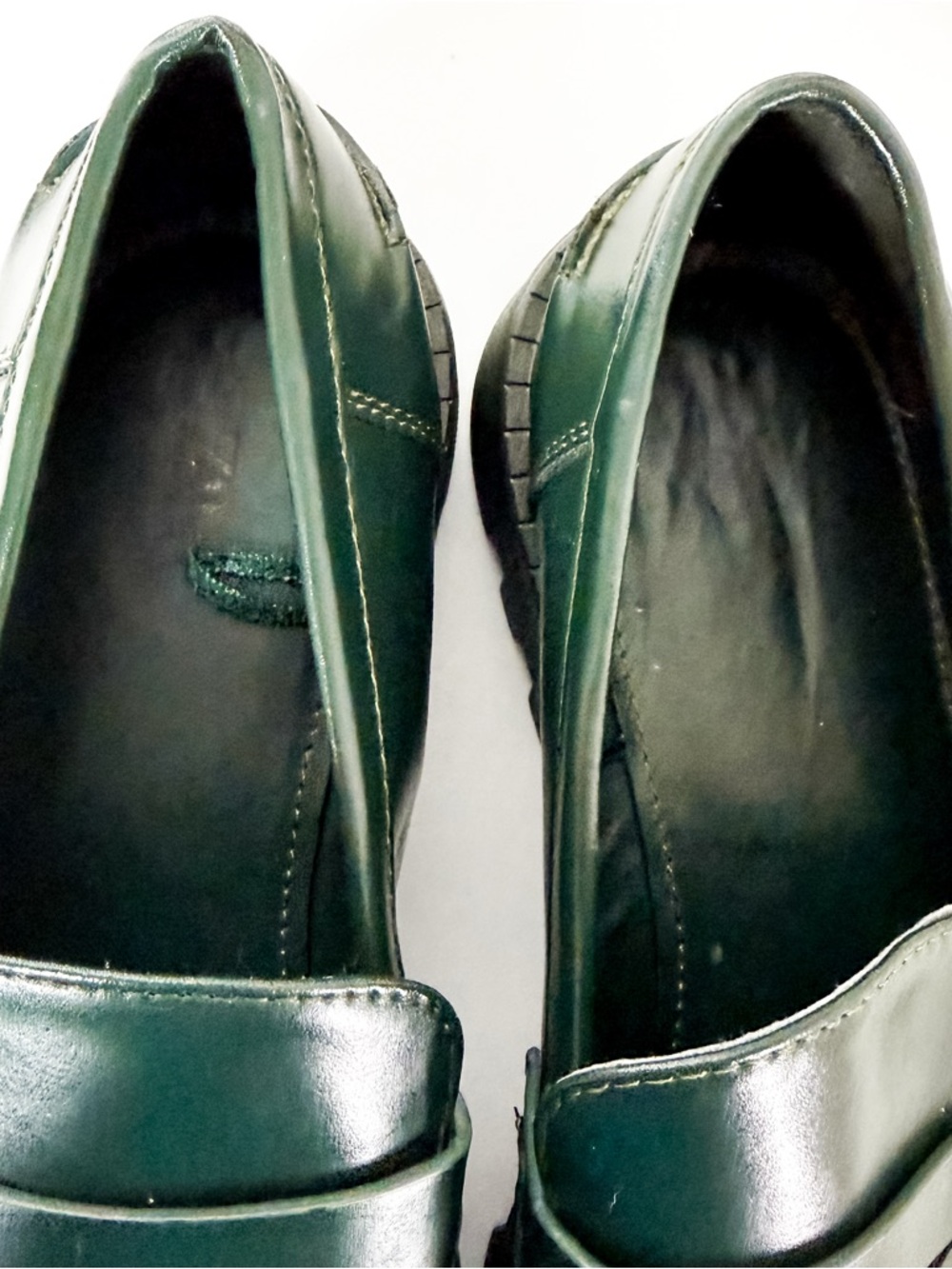 Zara Dark Forest Green Chunky Loafers Lug Sole Platform Shoes EU 38 (US 7–7.5) - Picture 9 of 9